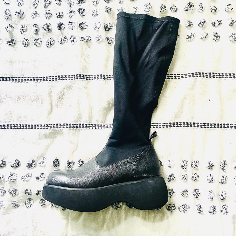 Open YY Sock Boots (Women's Black Platform Boots)